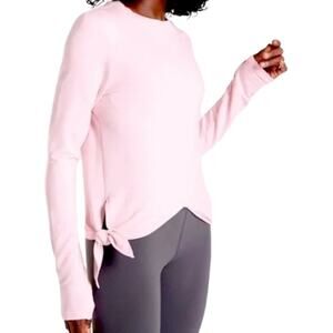 Athleta Samsara Side Tie Sweatshirt Pink Long Sleeve Women's Size Extra Small